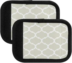 SPRIPORT Beige Moroccan 2 Pack Luggage Handle Wraps for Suitcase Identifier Luggage Makers Covers with ID Tag Grips Luggage Accessories for Flying Airplane Travel Shopping Bag Handbag Wallet