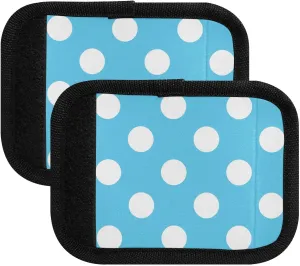 SPRIPORT Blue Light Polka Dot 2 Pack Luggage Handle Wraps for Suitcase Identifier Luggage Makers Covers with ID Tag Soft Handle Covers for Flying Airplane Travel Shopping Bag Handbag Wallet
