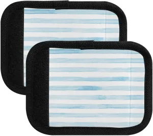 SPRIPORT Blue Stripe 2 Pack Luggage Handle Wraps for Suitcase Identifier Luggage Makers Covers with ID Tag Soft Handle Covers for Travel Flying Airplane Shopping Bag Handbag Wallet