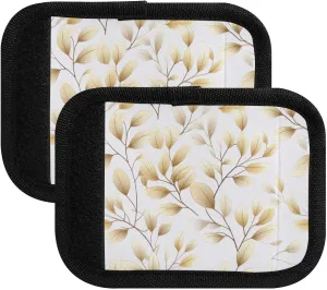 SPRIPORT Branch Golden Leaves 2 Pack Luggage Handle Wraps for Suitcase Identifier Luggage Makers Covers with ID Tag Luggage Bag Grip Protector Saddle for Handbag Shopping Bag Flying Airplane Travel