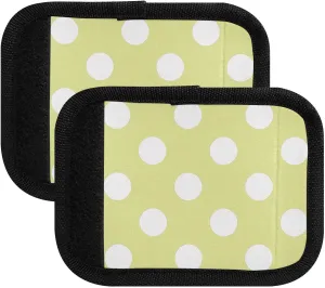 SPRIPORT Bright Yellow Polka Dot 2 Pack Luggage Handle Wraps for Suitcase Identifier Luggage Makers Covers with ID Tag Luggage Bag Grip Protector Saddle for Travel Flying Airplane Shopping Bag