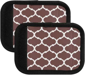 SPRIPORT Burgundy Moroccan 2 Pack Luggage Handle Wraps for Suitcase Identifier Luggage Makers Covers with ID Tag Luggage Bag Grip Protector Saddle for Travel Flying Airplane Shopping Bag Handbag
