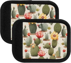 SPRIPORT Cactus Yellow Flowers 2 Pack Luggage Handle Wraps for Suitcase Identifier Luggage Makers Covers with ID Tag Luggage Bag Grip Protector Saddle for Travel Flying Airplane Handbag Shopping Bag