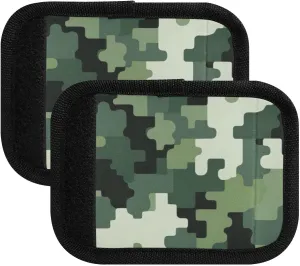 SPRIPORT Green Fashion Camouflage 2 Pack Luggage Handle Wraps for Suitcase Identifier Luggage Makers Covers with ID Tag Luggage Bag Grip Protector Saddle for Shopping Bag Flying Airplane Travel