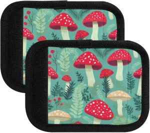 SPRIPORT Mushroom Cartoon Leaves Plants 2 Pack Luggage Handle Wraps for Suitcase Identifier Luggage Makers Covers with ID Tag Luggage Bag Grip Protector Saddle for Flying Airplane Travel Shopping Bag