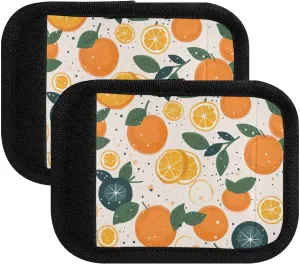 SPRIPORT Oranges Leaves 2 Pack Luggage Handle Wraps for Suitcase Identifier Luggage Makers Covers with ID Tag Luggage Bag Grip Protector Saddle for Handbag Wallet Shopping Bag Flying Airplane Travel