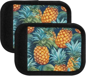 SPRIPORT Pineapple Blue Leaves 2 Pack Luggage Handle Wraps for Suitcase Identifier Luggage Makers Covers with ID Tag Luggage Bag Grip Protector Saddle for Flying Airplane Travel Handbag Shopping Bag
