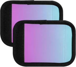 SPRIPORT Purple Gradient 2 Pack Luggage Handle Wraps for Suitcase Identifier Luggage Makers Covers with ID Tag Grips Luggage Accessories for Flying Airplane Travel Handbag Wallet Shopping Bag