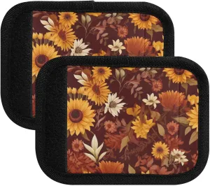 SPRIPORT Sunflower Autumn 2 Pack Luggage Handle Wraps for Suitcase Identifier Luggage Makers Covers with ID Tag Luggage Bag Grip Protector Saddle for Travel Flying Airplane Shopping Bag Handbag