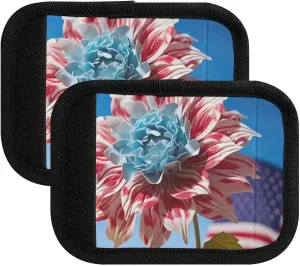 SPRIPORT Usa Flag Sunflower 2 Pack Luggage Handle Wraps for Suitcase Identifier Luggage Makers Covers with ID Tag Luggage Bag Grip Protector Saddle for Travel Flying Airplane Handbag Shopping Bag