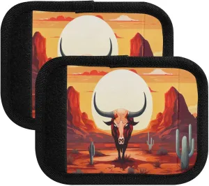 SPRIPORT Wilderness Cactus Cow 2 Pack Luggage Handle Wraps for Suitcase Identifier Luggage Makers Covers with ID Tag Luggage Bag Grip Protector Saddle for Travel Flying Airplane Handbag Shopping Bag
