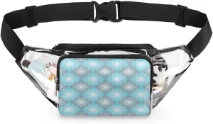 Square Checkered Clear Fanny Pack Stadium Approved Adjustable Clear Belt Bag Cute Waist Bags for Women Men Travel Sports Events Hiking Concerts