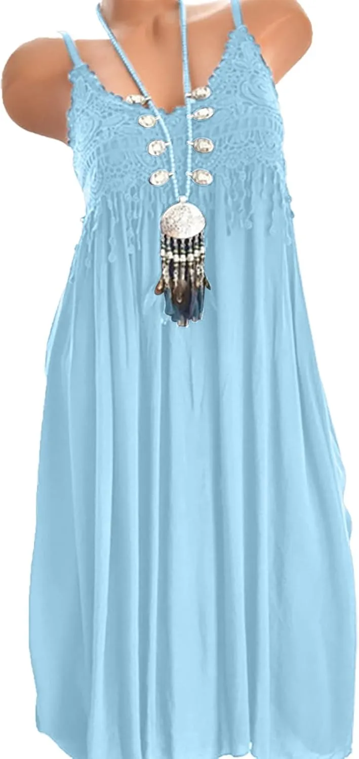 Summer Dresses for Women 2024 Sleeveless Strappy Party Formal Dress Summer Beach Loose Fit Flowy Maxi Sundress