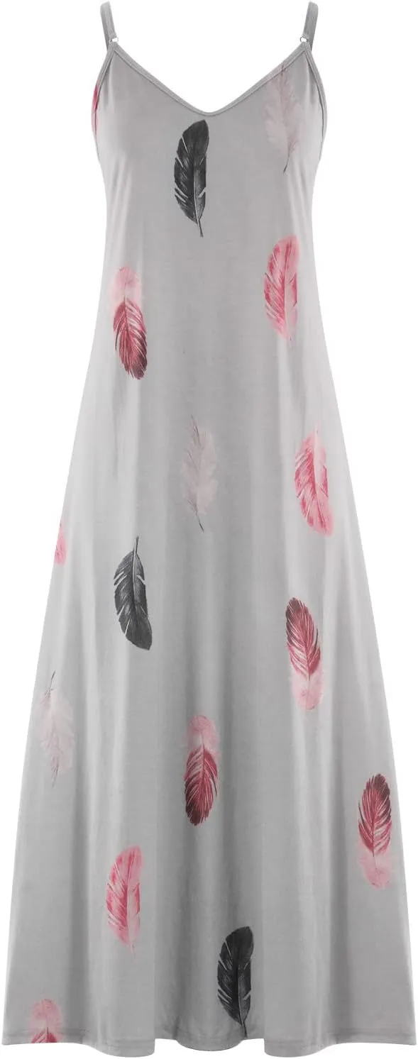 Summer Dresses for Womens 2024 Trendy Flowy V Neck Sleeveless Maxi Dress Casual Loose Fit Dress Long Beach Sundress