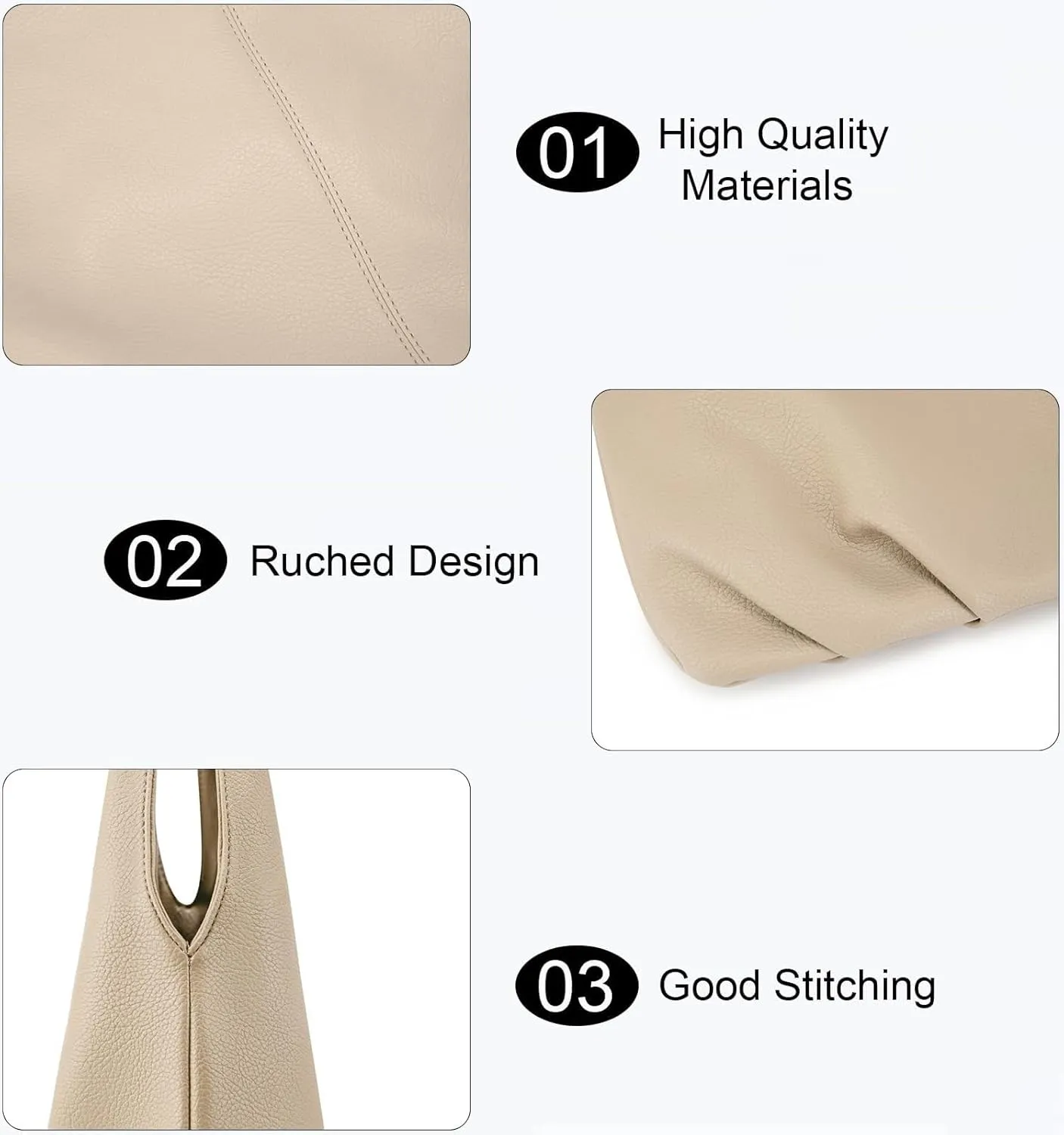 Sustainable Hobo Handbag Women's Retro Vegan Leather Shoulder Purse with Tote Function