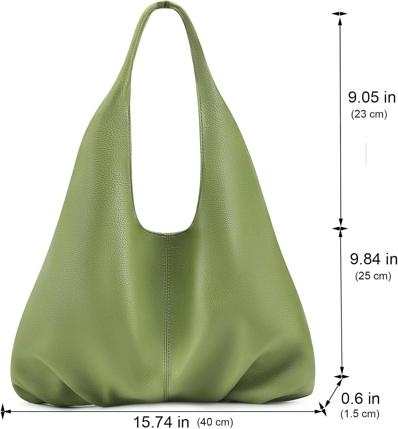 Sustainable Hobo Handbag Women's Retro Vegan Leather Shoulder Purse with Tote Function