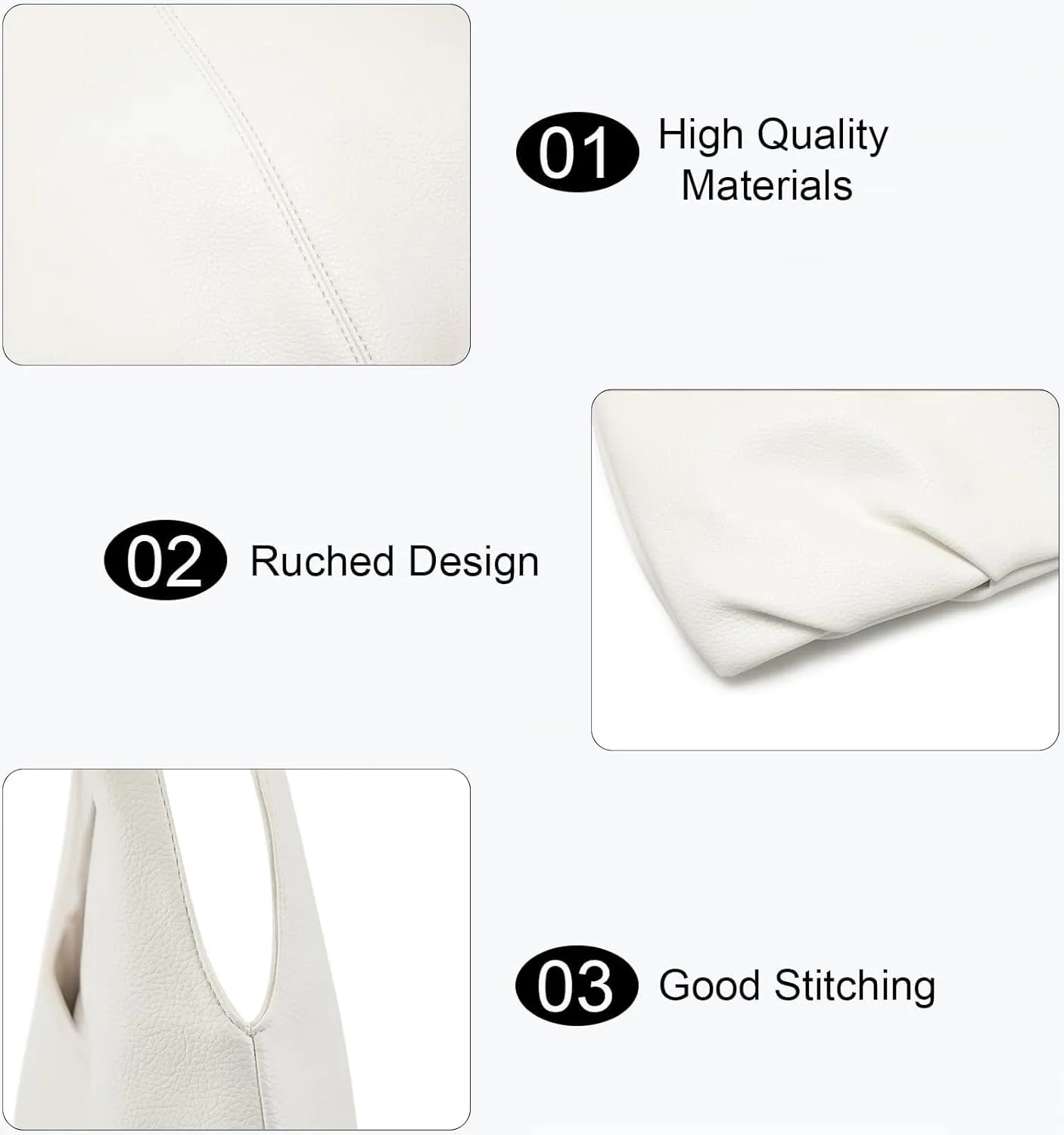 Sustainable Hobo Handbag Women's Retro Vegan Leather Shoulder Purse with Tote Function