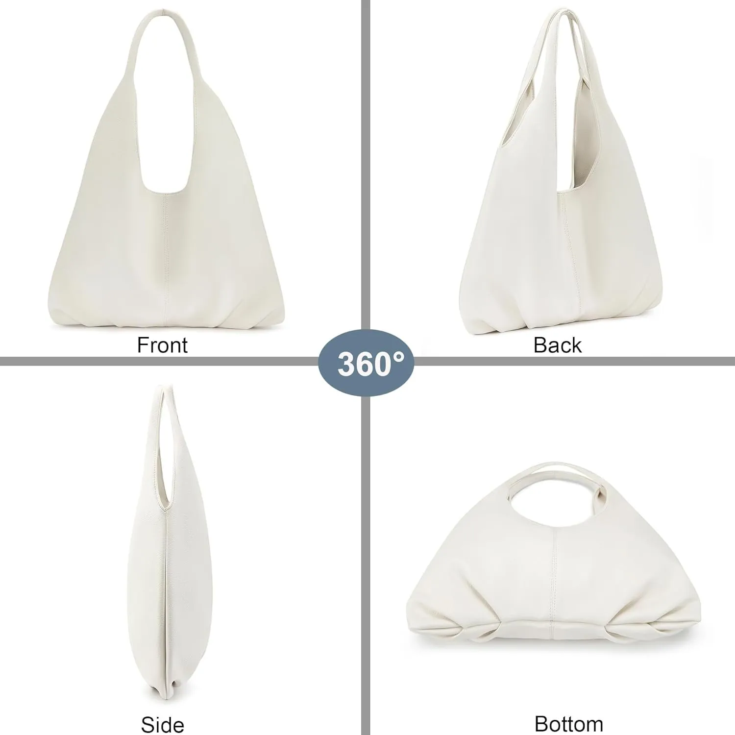 Sustainable Hobo Handbag Women's Retro Vegan Leather Shoulder Purse with Tote Function
