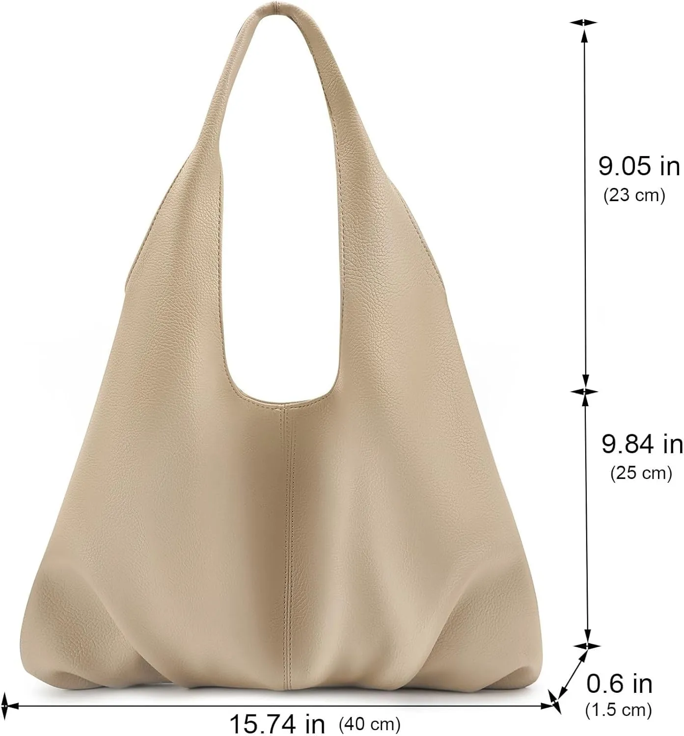 Sustainable Hobo Handbag Women's Retro Vegan Leather Shoulder Purse with Tote Function
