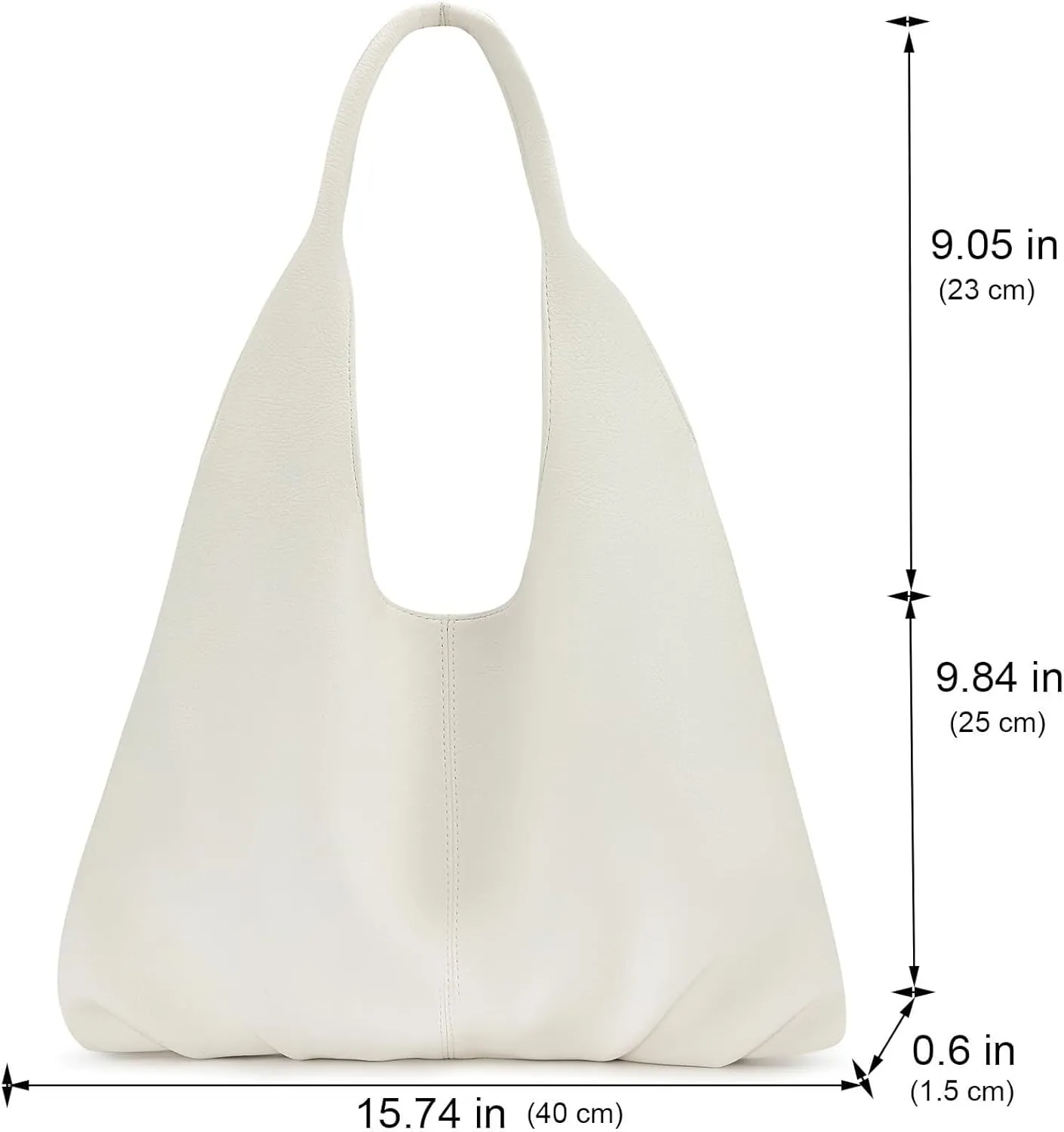 Sustainable Hobo Handbag Women's Retro Vegan Leather Shoulder Purse with Tote Function