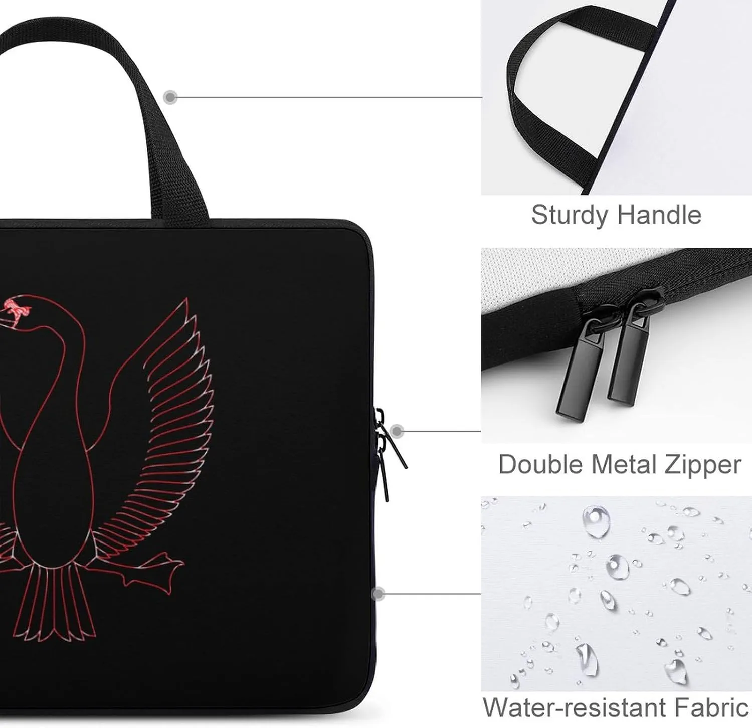 Swan Laptop Sleeve Bag Computer Carrying Case Laptops Protective Cover for Travel Business