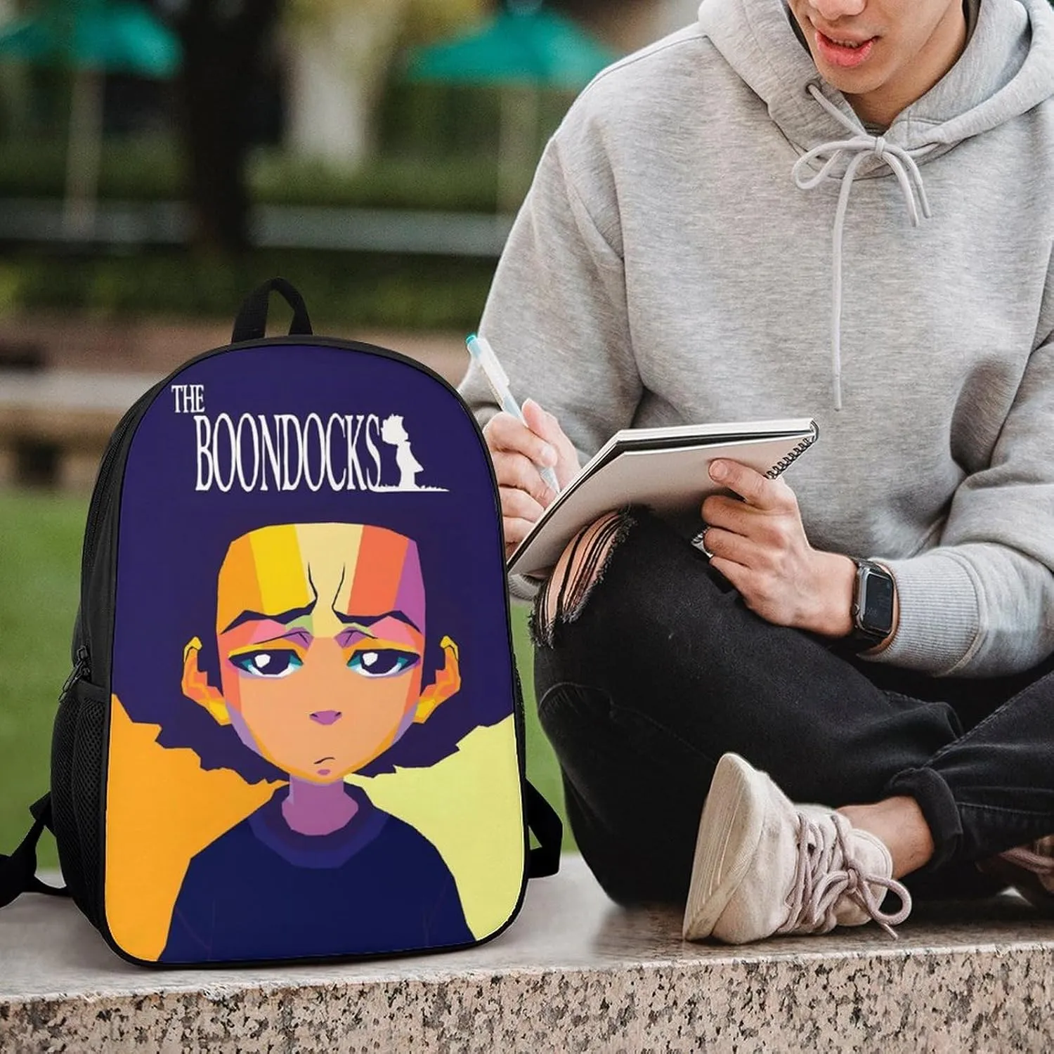 The Boonddocks Backpack Animated Travel Casual Daypack Cool Laptop Bags Movie Fans Multi-function Bookbag