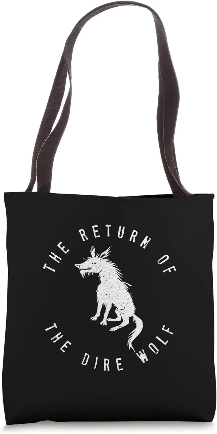 The Return Of The Dire Wolf Ancient Hand-Drawn Graphic Tote Bag