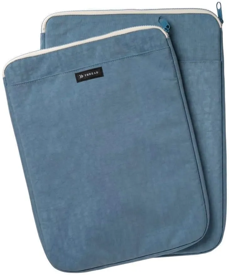 Thread Wallets Laptop Sleeve, Padded Sleeve for Laptops and Tablets with Secure Zip Closure & Additional Pocket (Surf Blue, Small)