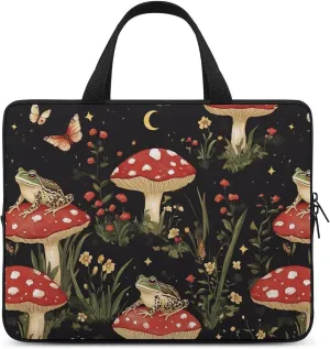 Toad Frog Butterfly Mushroom Floral Laptop Sleeve Bag Computer Carrying Case Laptops Protective Cover for Travel Business