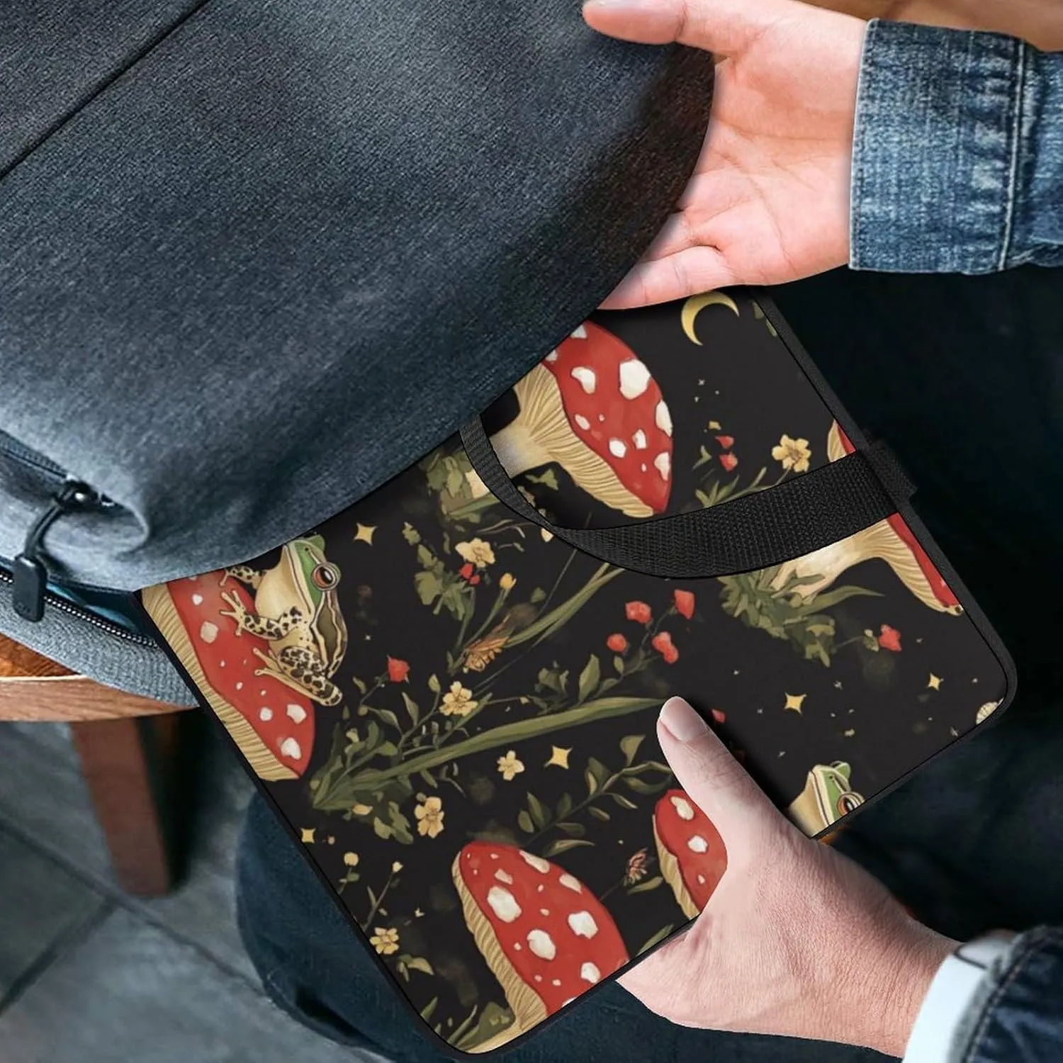 Toad Frog Butterfly Mushroom Floral Laptop Sleeve Bag Computer Carrying Case Laptops Protective Cover for Travel Business