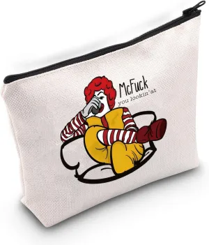 TOBGBE Funny Saying Sarcastic Cool Clown Character Quote Zipper Pouch Clown Makeup Bag Circus Clown Gifts (Look FK Bag)