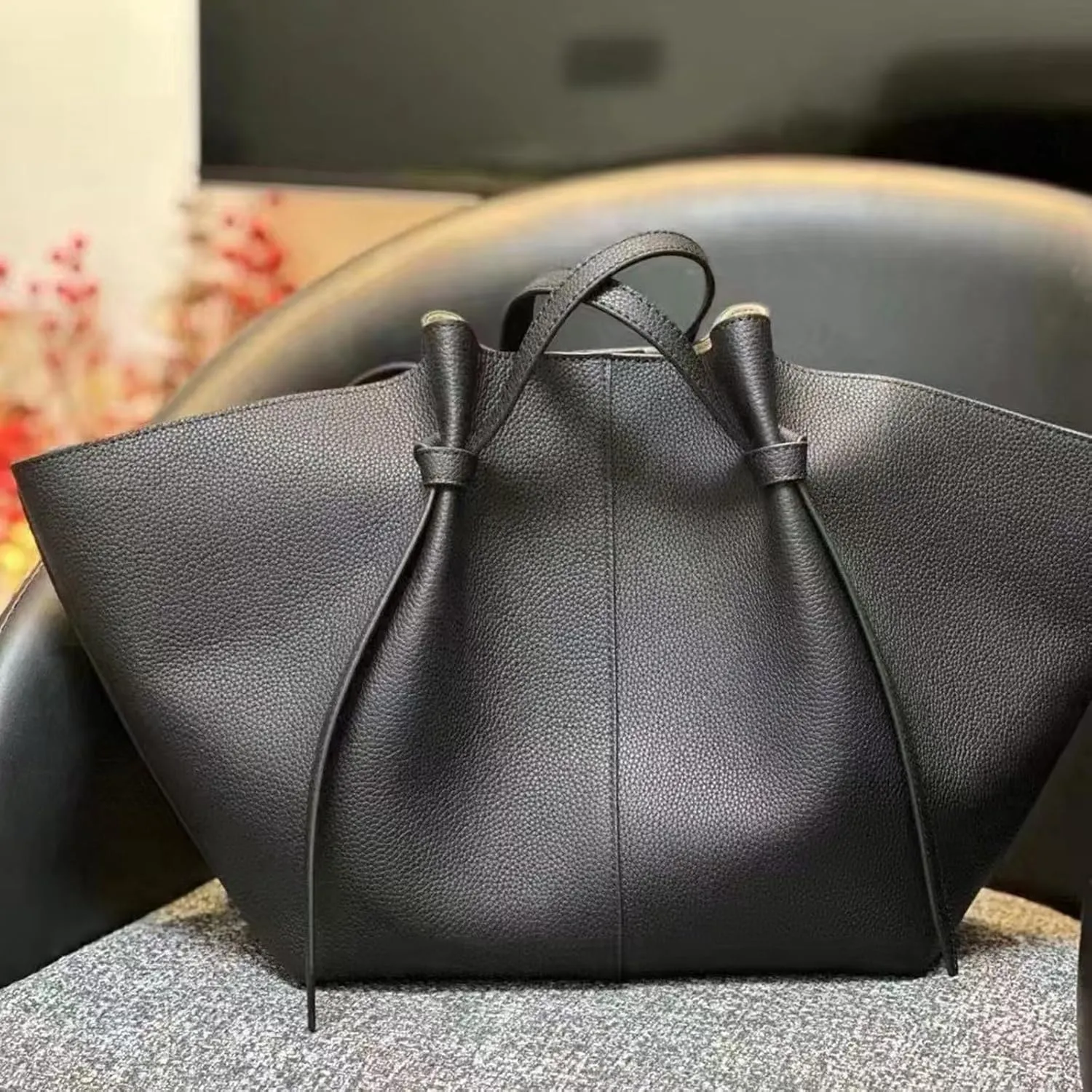 Tote Bags for Women Vintage Suede/Leather Top Handle Trendy Work Bags Shoulder Bag Hobo Purse,Black leather