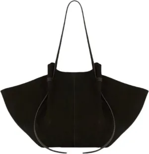 Tote Bags for Women Vintage Suede/Leather Top Handle Trendy Work Bags Shoulder Bag Hobo Purse,Black suede