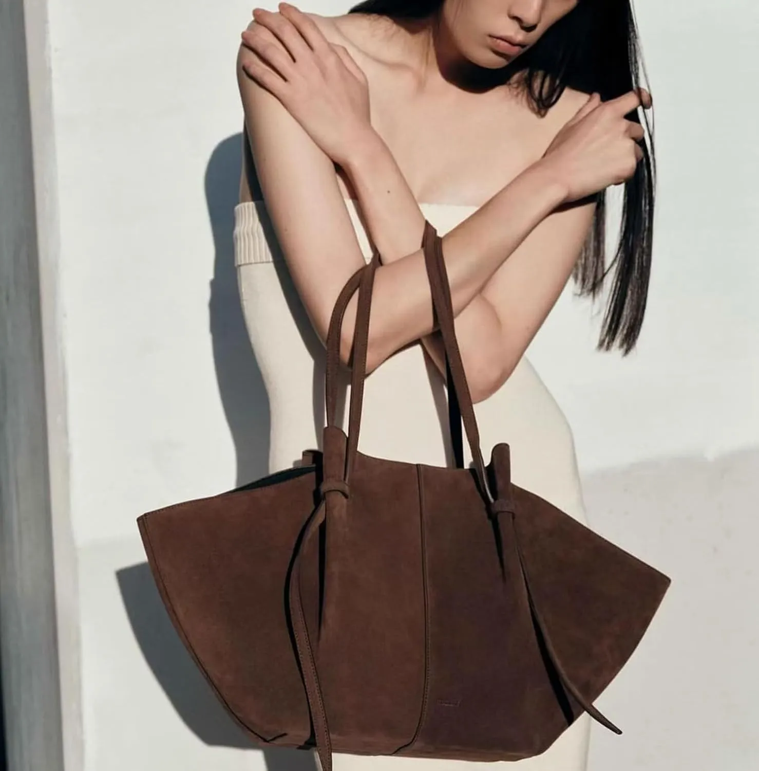 Tote Bags for Women Vintage Suede/Leather Top Handle Trendy Work Bags Shoulder Bag Hobo Purse,Coffee suede