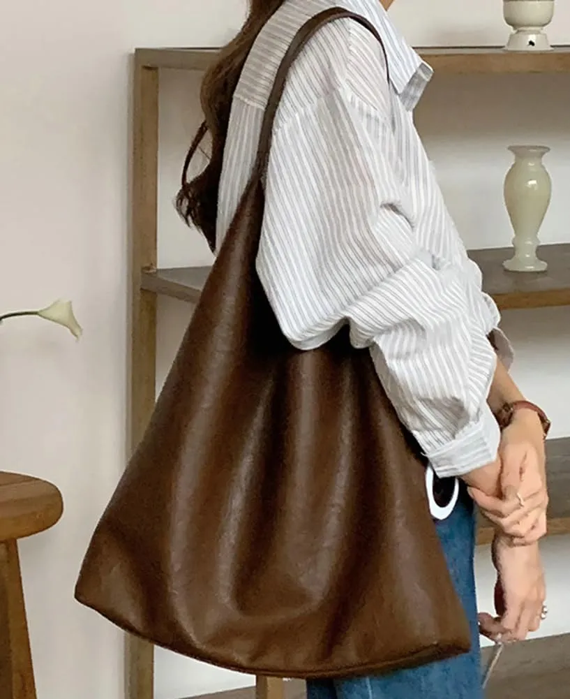 Tote Bags Women Retro Vegan Leather Shoulder Bags Y2k Hobo Purse Vintage Handbags 2024