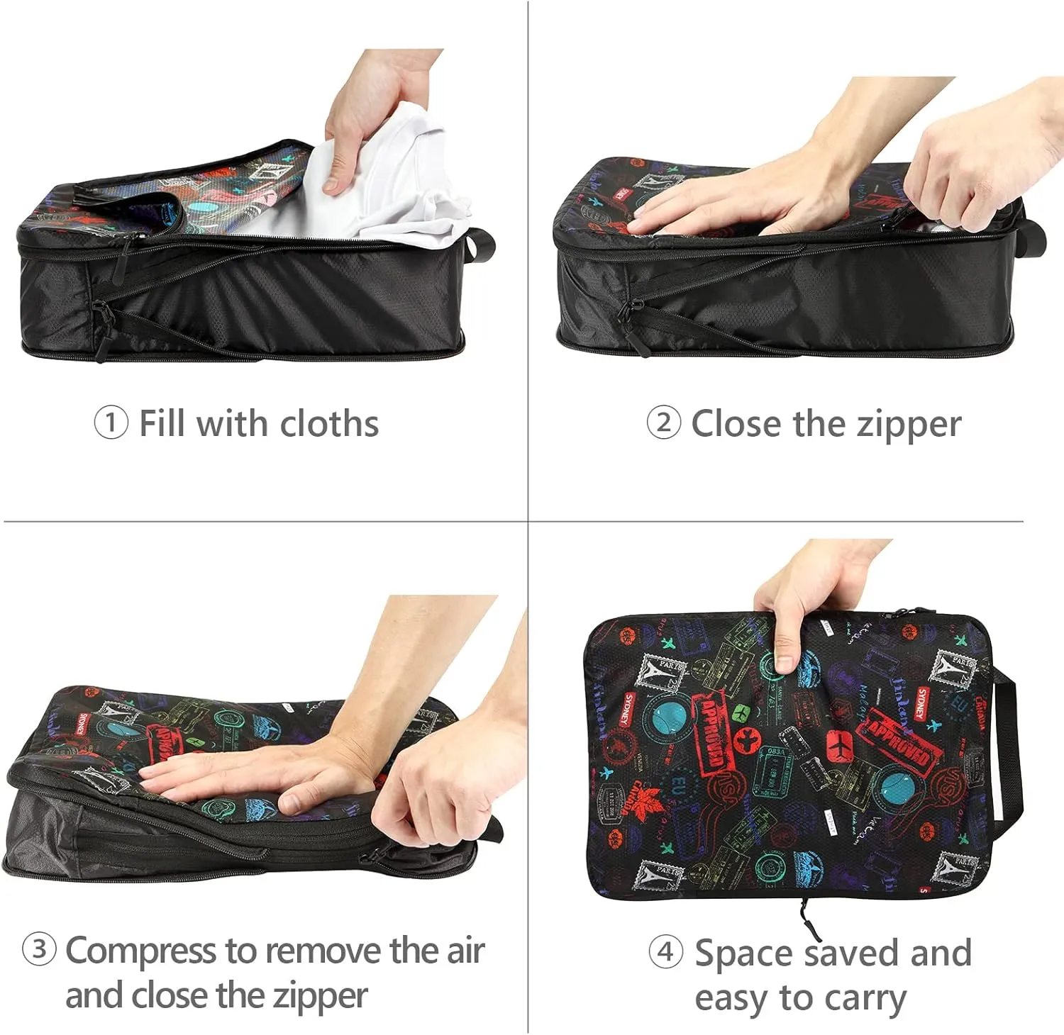 Travelkin 3 Set Packing Cubes - Compression Packing Cubes for Suitcase, Travel Organizers Bag Set