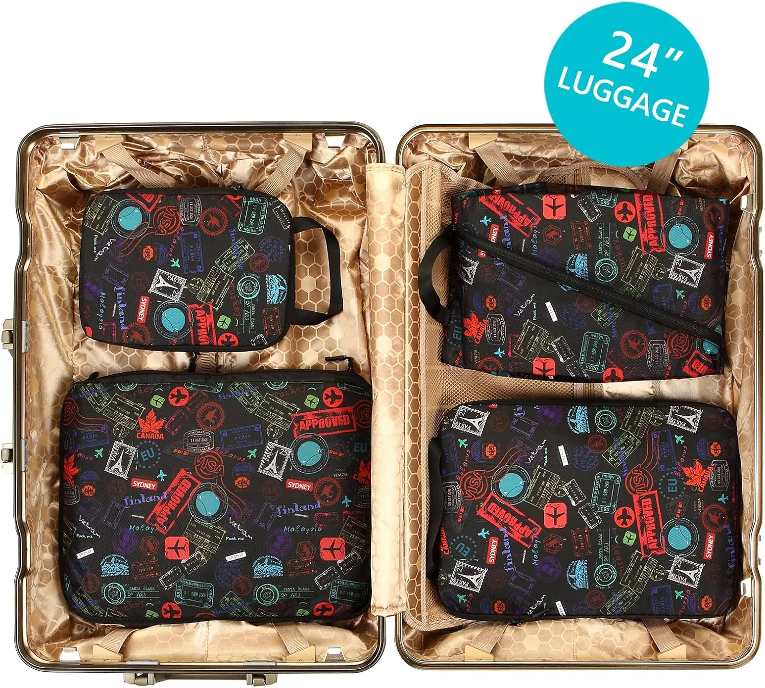 Travelkin 3 Set Packing Cubes - Compression Packing Cubes for Suitcase, Travel Organizers Bag Set