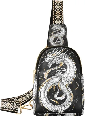 trendy Black Dragon Cool fanny pack diaper fashion fanny pack sling bag for hiking