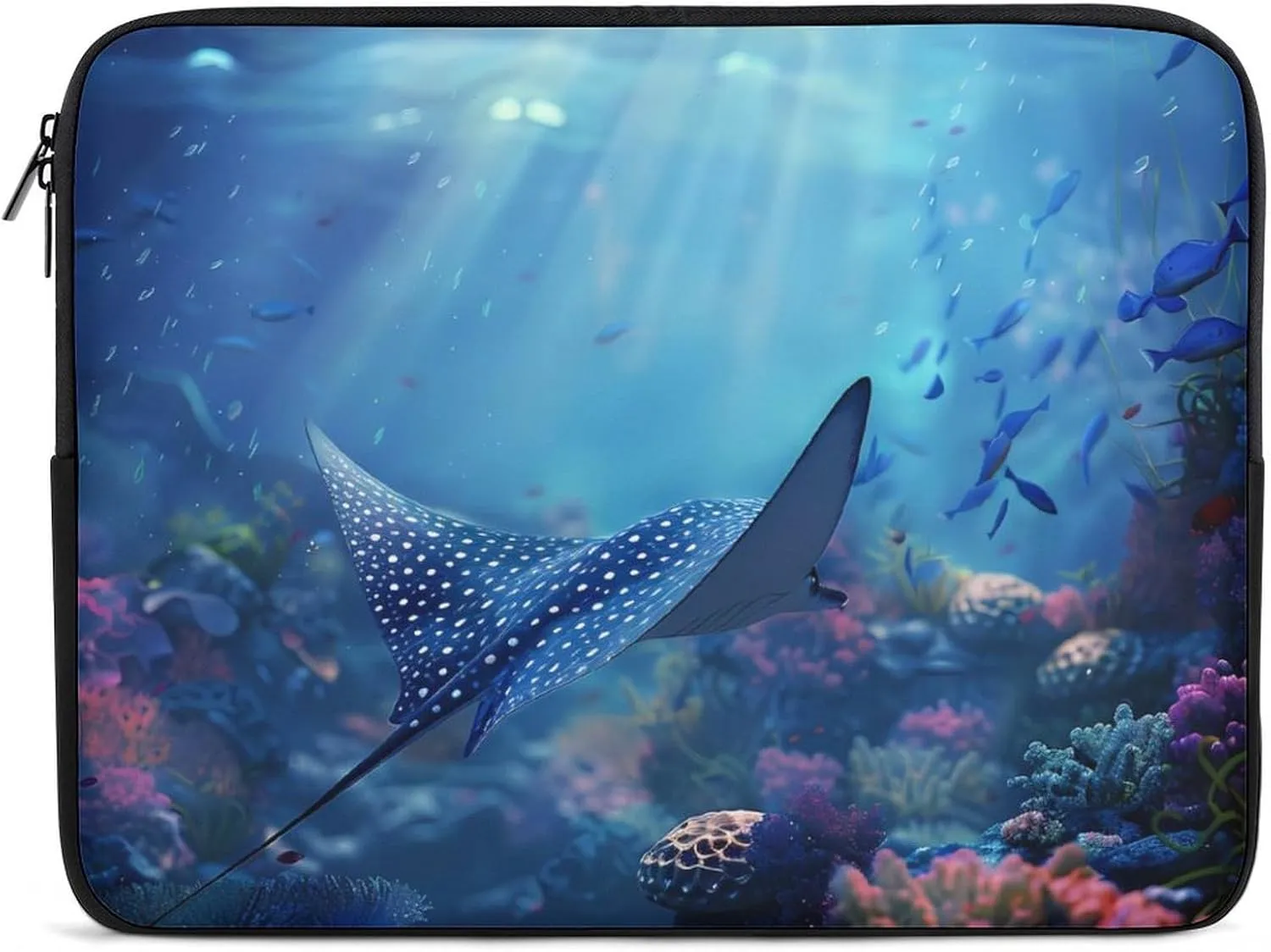 Undersea Wildlife Stingray Laptop Sleeve Case Protective Computer Bag Carrying Briefcase for Men Women