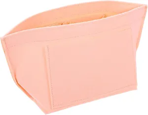 uxcell Purse Organizer Insert, Portable Felt Organizer Bags with Metal Zipper Multiple Compartments Purse Liner for Domed Satchel, Tote Bag, Handbag Shaper (8.3" x 5.1" x 6.3", Pink)
