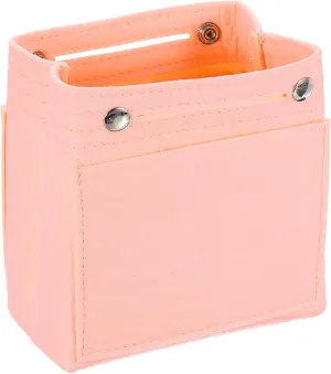 uxcell Purse Organizer Insert, Portable Felt Organizer Bags with Snap Multiple Compartments Purse Liner for Domed Satchel, Tote Bag, Handbag Shaper (7" x 4" x 6.3", Pink)