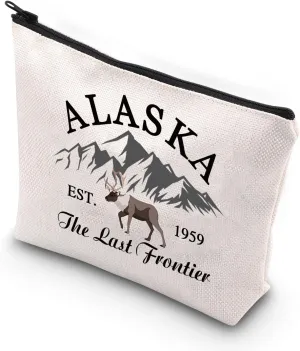 VAMSII Alaska Travel Makeup Bag Alaska Est 1959 the Last Frontier Alaska Family Trip Toiletry BagThe Last Frontier