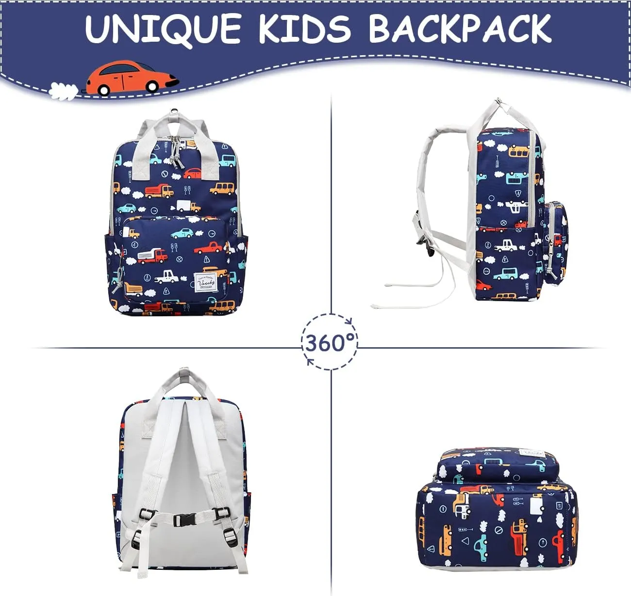 VASCHY Dinosaur Backpacks Kids, Lightweight Toddler Kids Preschool Backpack for Children