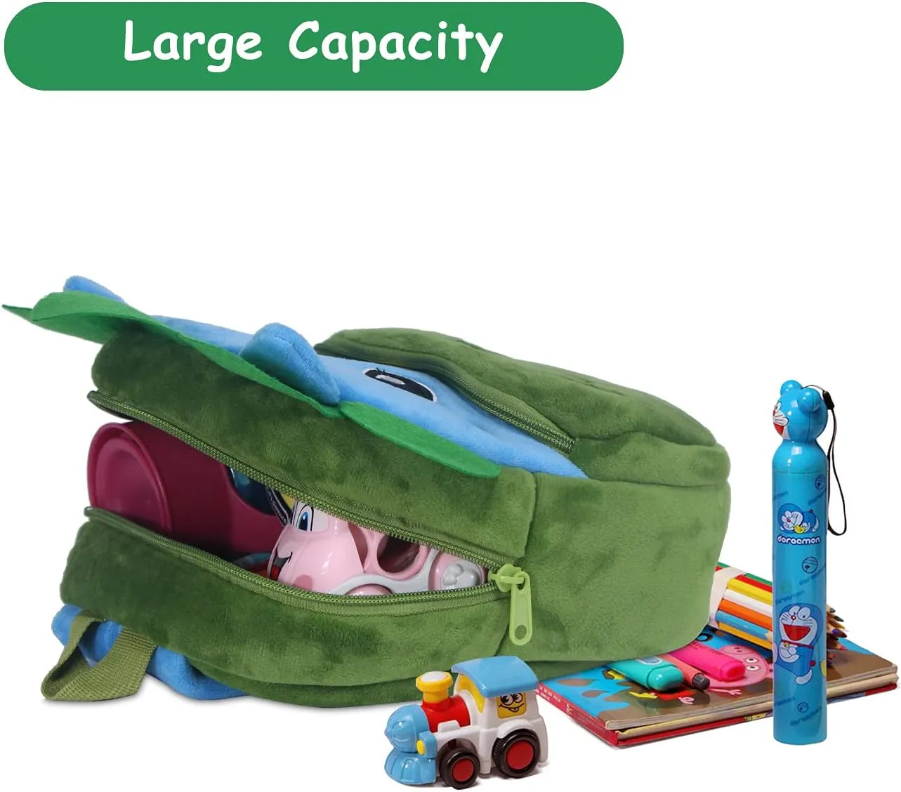 VASCHY Toddler Backpack, Boys and Girls Cute Plush Animal Small Daycare Backpack for Little Kids Dinosaur