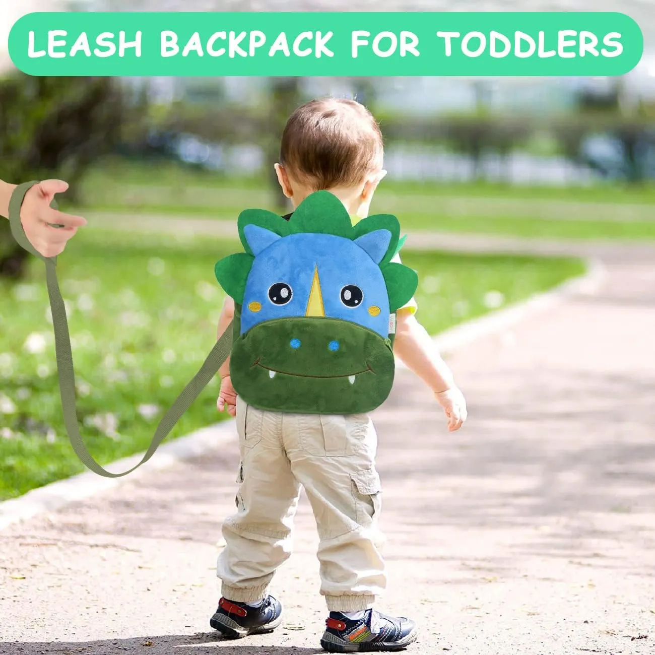 VASCHY Toddler Backpack, Boys and Girls Cute Plush Animal Small Daycare Backpack for Little Kids Dinosaur