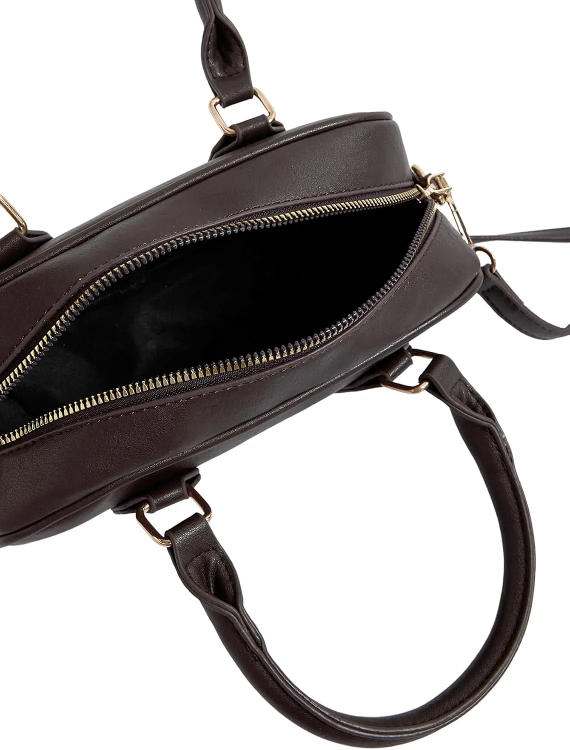 Verdusa Women's Bucket Leather Crossbody Satchel Bags Retro Top Handle Clutch Bowling Bag