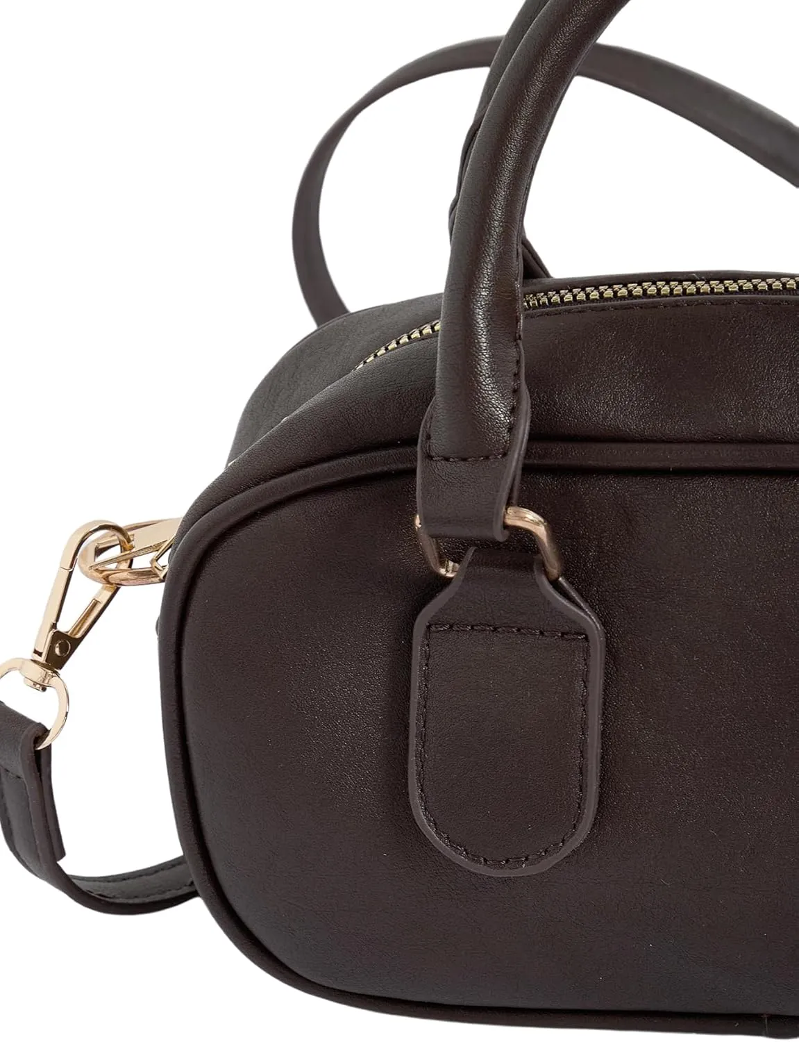 Verdusa Women's Bucket Leather Crossbody Satchel Bags Retro Top Handle Clutch Bowling Bag