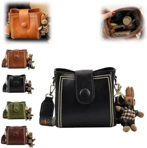 Vintage Fashion Bag with Adjustable Wider Shoulder Strap, Vintage Small Water Bucket BagMini Crossbody Bags for Women