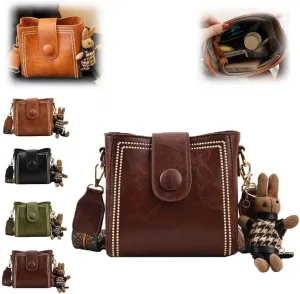 Vintage Fashion Bag with Adjustable Wider Shoulder Strap, Vintage Small Water Bucket BagMini Crossbody Bags for Women