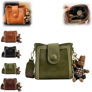 Vintage Fashion Bag with Adjustable Wider Shoulder Strap, Vintage Small Water Bucket BagMini Crossbody Bags for Women
